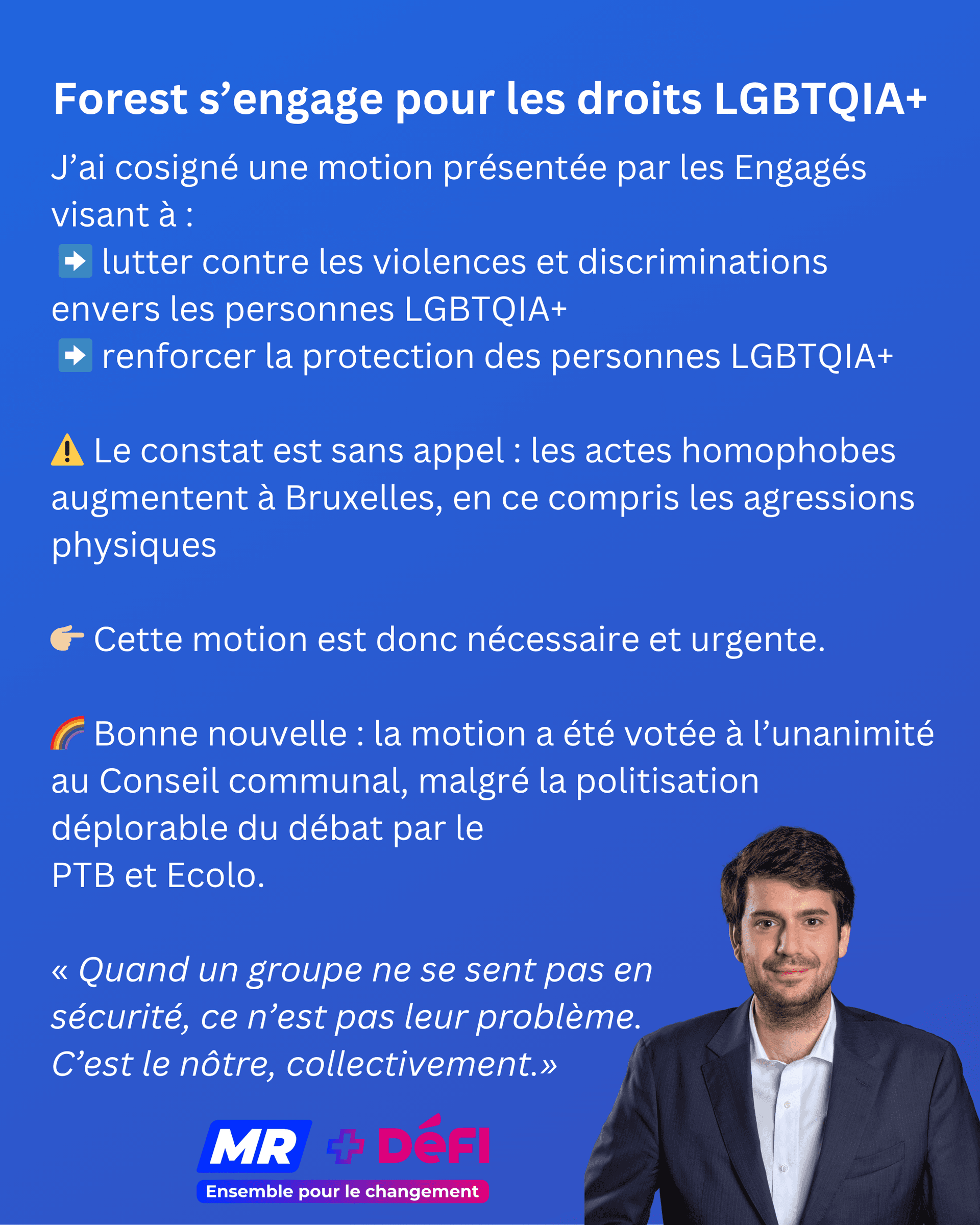 Co-signing and adoption of a motion for the protection of LGBTQIA+ rights in Forest